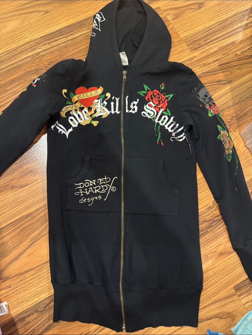 Ed Hardy Black 'Love Kills Slowly' Zip Hoodie